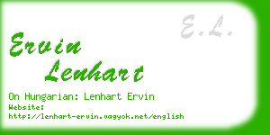 ervin lenhart business card